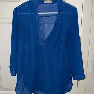NaNa Royal Blue Sheer Blouse